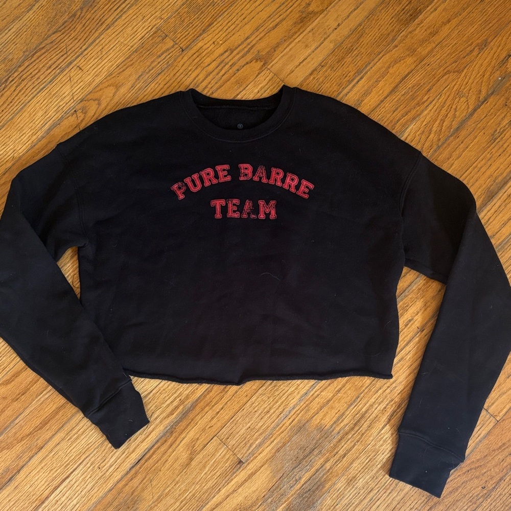 Pure Barre Team Black and Red cropped Sweatshirt